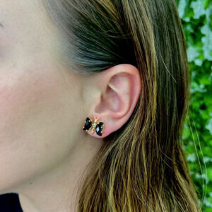 Onyx Butterfly Stud Earrings