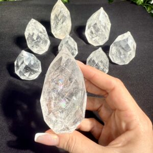 Clear Quartz Faceted Drop