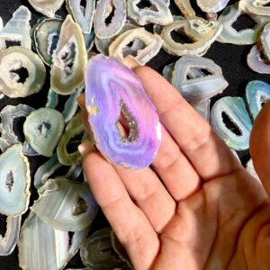 Aura Coated Agate Slices for Jewelry Making