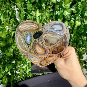 Agate Resin Heart on Stand