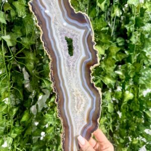 Suporte para prato de ágata dourada