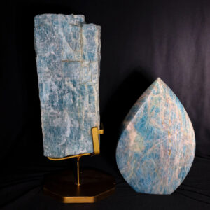 Natural Blue Kyanite with Metal Stand