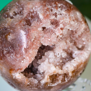 Natural Pink Amethyst Crystal Sphere with Visible Crystal Formations