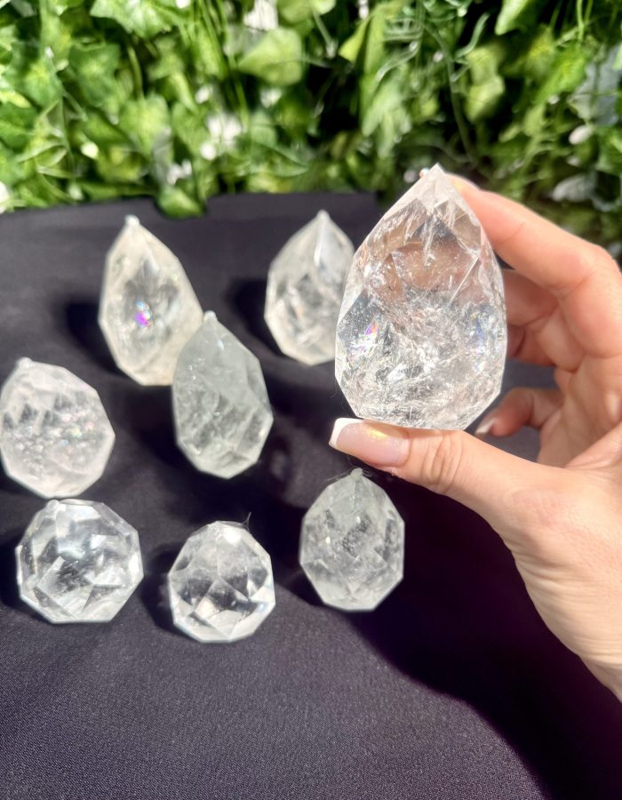 Clear Quartz Faceted Drop