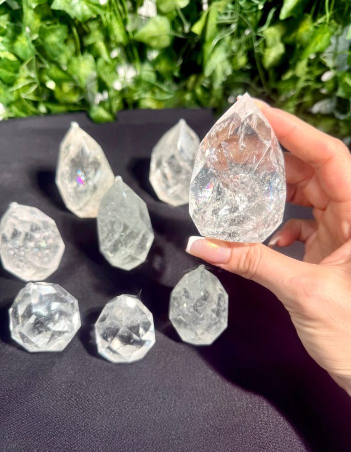 Clear Quartz Faceted Drop