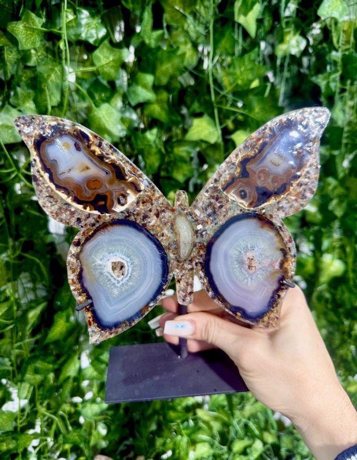 Agate Resin Butterfly on Stand