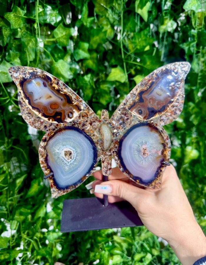 Agate Resin Butterfly on Stand