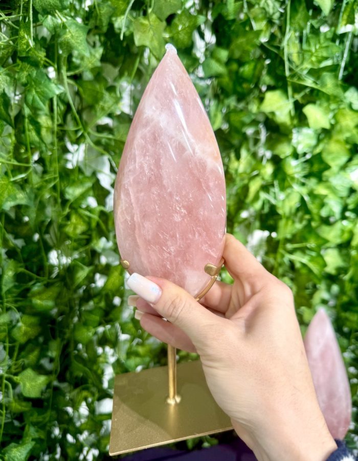 Rose Quartz Flame on Stand