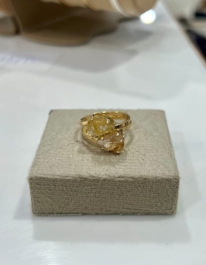 Adjustable Rutilated Quartz Dual Rings