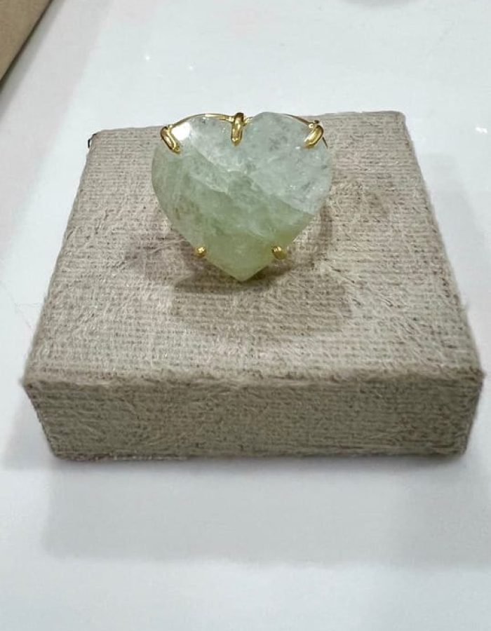 Adjustable Faceted Aquamarine Heart Rings