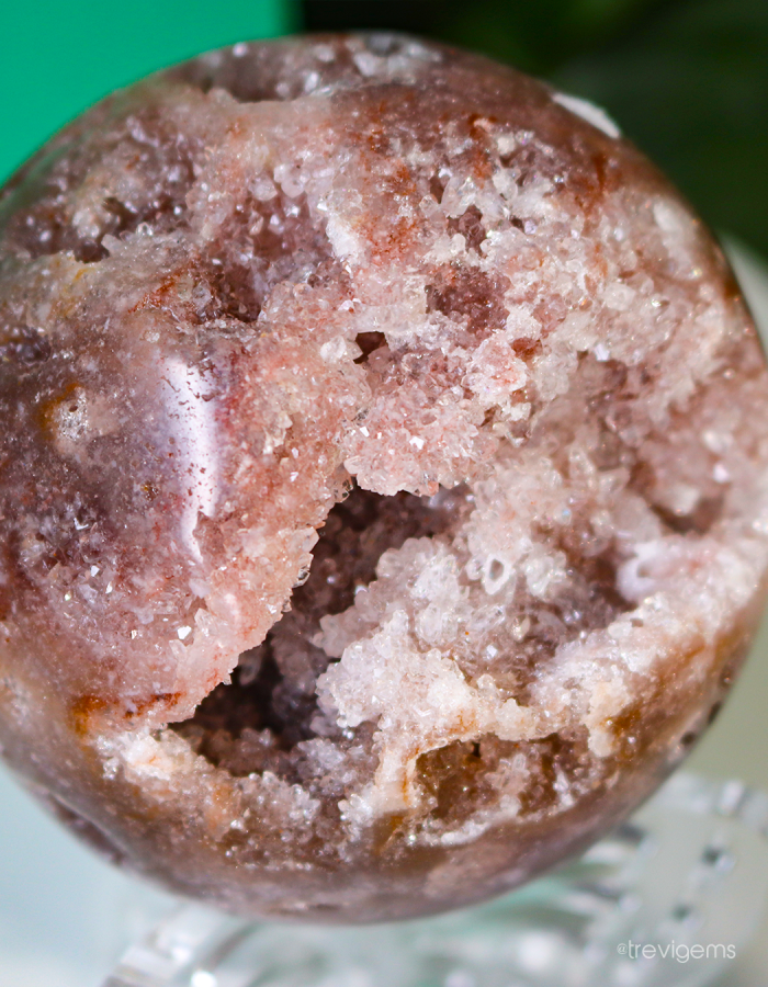 Natural Pink Amethyst Crystal Sphere with Visible Crystal Formations